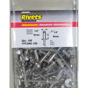 Surebonder 1/4 in. D X 1/4 in. Aluminum Rivets Silver 100 pk