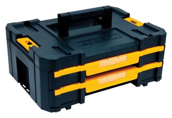 DeWalt TSTAK 17 in. Double Shallow Drawers Tool Box Black