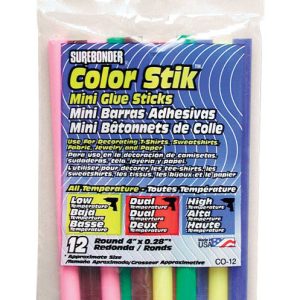 Surebonder Color Stik .28 in. D X 4 in. L Mini Glue Sticks Assorted Colors 12 pk