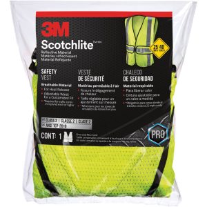 3M Scotchlite Reflective Safety Vest with Reflective Stripe Yellow One Size Fits Most