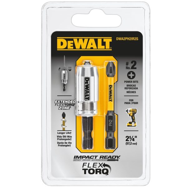 DeWalt Impact Ready Phillips #2 X 2 in. L Screwdriver Bit Black Oxide 2 pc