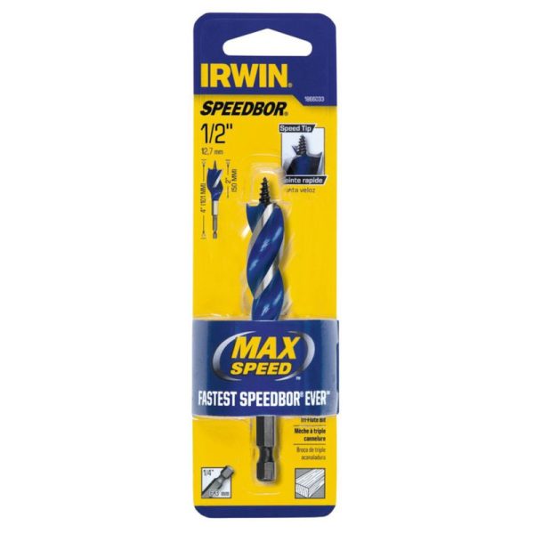 Irwin Speedbor 1/2 in. X 4 in. L Carbon Steel Wood Boring Bit 1 pc