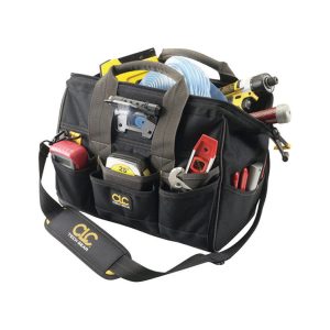 CLC Tech Gear 8 in. W X 11.5 in. H Polyester Lighted Tool Bag 29 pocket Black 1 pc