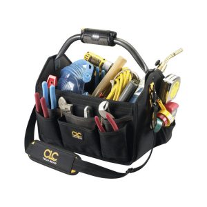 CLC Tech Gear 8.5 in. W X 11.5 in. H Polyester Lighted Tool Bag 22 pocket Black 1 pc