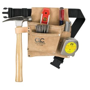 CLC 3 pocket Suede Leather Tool and Nail Belt 11.25 in. L X 11.5 in. H Black