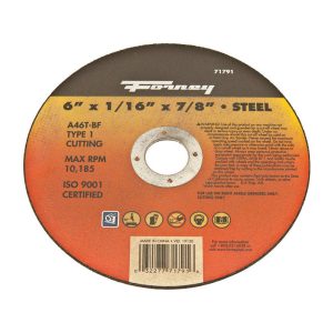 Forney 6 in. D X 7/8 in. Aluminum Oxide Metal Cut-Off Wheel 1 pc