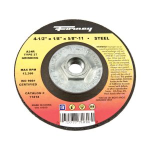 Forney 4-1/2 in. D X 5/8 in. in. Metal Grinding Wheel