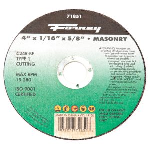 Forney 4 in. D X 5/8 in. Silicon Carbide Masonry Cutting Wheel 1 pc