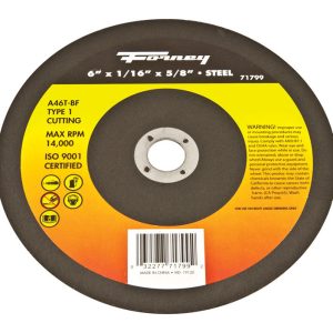 Forney 6 in. D X 5/8 in. Aluminum Oxide Metal Cut-Off Wheel 1 pc