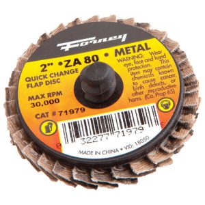 Forney 2 in. D Aluminum Oxide Thread Arbor Flap Disc 80 Grit 1 pc