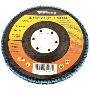 Forney 4-1/2 in. D X 7/8 in. Zirconia Aluminum Oxide Arbor Flap Disc 120 Grit 1 pc