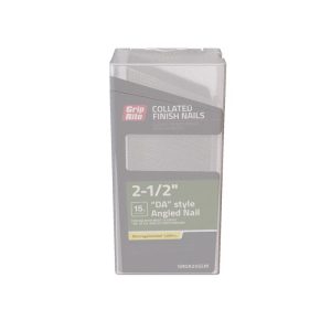 Grip-Rite 2-1/2 in. 15 Ga. Angled Strip Electro Galvanized Finish Nails 34 deg 1000 pk