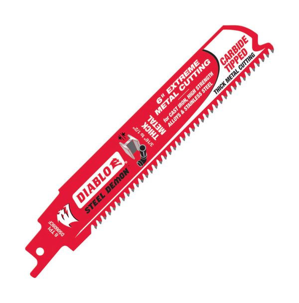 Diablo Steel Demon 6 in. Carbide Reciprocating Saw Blade 8 TPI 1 pc