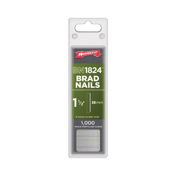 Arrow 1-1/2 in. 18 Ga. Straight Strip Galvanized Brad Nails 1,000 pk