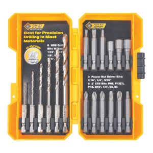 Steel Grip High Speed Steel Drill and Driver Bit Set 18 pc