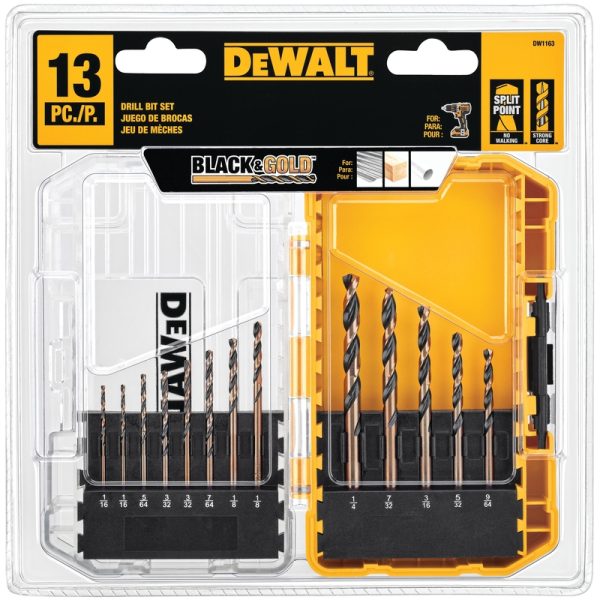 DeWalt High Speed Steel Split Point Drill Bit Set 13 pc