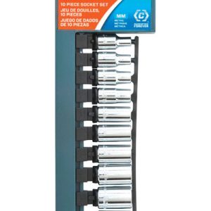 Crescent Assorted Sizes X 1/4 in. drive Metric 6 Point Standard Socket Set 10 pc