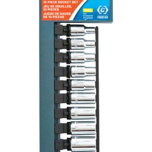 Crescent Assorted Sizes X 1/4 in. drive SAE 6 Point Socket Set 10 pc