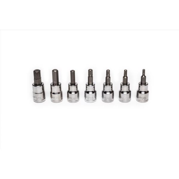 Crescent Assorted Sizes X 3/8 in. drive SAE 6 Point Hex Bit Socket Set 7 pc