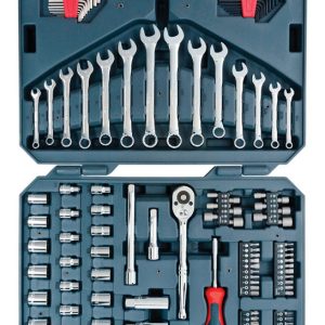 Crescent Assorted Sizes X 3/8 in. drive Metric and SAE 6 and 12 Point Mechanic's Tool Set 128 pc
