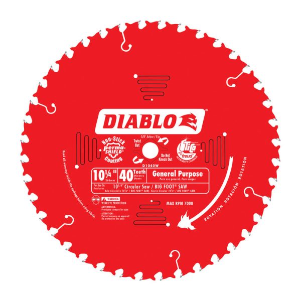 Diablo 10-1/4 in. D X 5/8 in. Carbide Circular Saw Blade 40 teeth 1 pk
