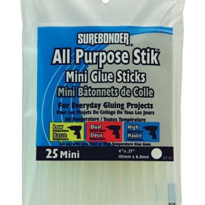 Surebonder .27 in. D X 4 in. L All Purpose Mini Glue Sticks Clear 25 pk