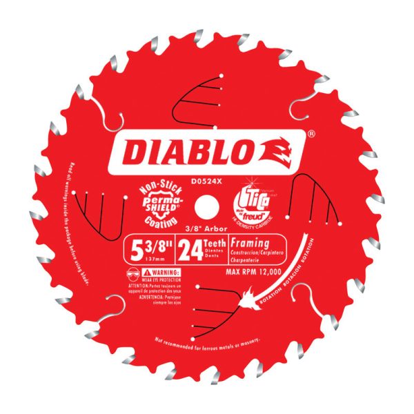 Diablo 5-3/8 in. D X 10 mm TiCo Hi-Density Carbide Framing Blade 24 teeth 1 pc