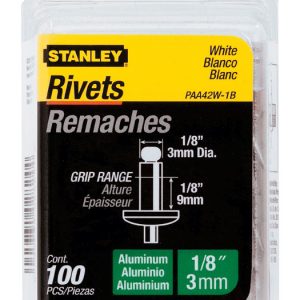 Stanley 1/8 in. D X 1/8 in. Aluminum Blind Rivets White 100 pk