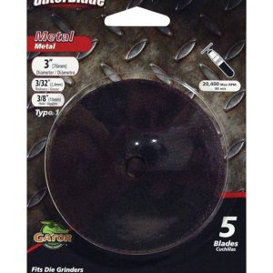 Gator 3 in. D X 3/8 in. Aluminum Oxide Metal Cut-Off Blade 5 pc