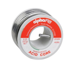 Alpha Fry 8 oz Acid Core Wire Solder 0.125 in. D Tin/Lead 40/60 1 pc