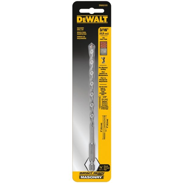 DeWalt 3/16 in. X 6 in. L Carbide Tipped Impact Ready Drill Bit 1 pc