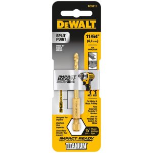 DeWalt Impact Ready 11/64 in. X 2-29/32 in. L High Speed Steel Drill Bit 1 pc