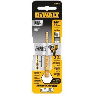 DeWalt Impact Ready 9/64 in. X 2-45/64 in. L High Speed Steel Drill Bit 1 pc