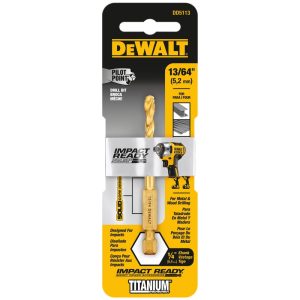 DeWalt Impact Ready 13/64 in. X 3-7/64 in. L High Speed Steel Drill Bit 1 pc