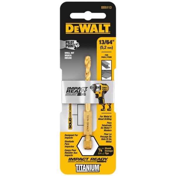 DeWalt Impact Ready 13/64 in. X 3-7/64 in. L High Speed Steel Drill Bit 1 pc