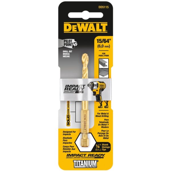 DeWalt Impact Ready 15/64 in. X 3-7/64 in. L High Speed Steel Drill Bit 1 pc