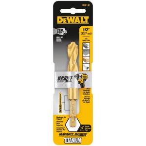 DeWalt Impact Ready 1/2 in. X 4 in. L High Speed Steel Drill Bit 1 pc