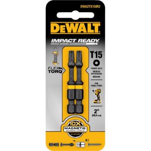 DeWalt Impact Ready Torx T15 X 2 in. L Screwdriver Bit Black Oxide 2 pc