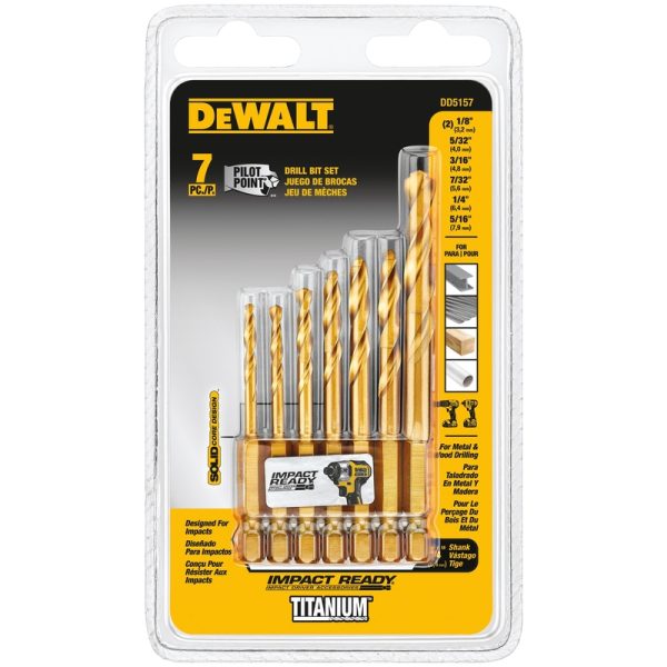 DeWalt Titanium Impact Ready Drill Bit Set 7 pc