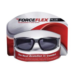 3M ForceFlex Streamlined/Wraparound Safety Glasses Gray Lens Black Frame 1 pc