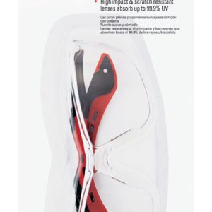 3M Safety Glasses Clear Lens Black/Red Frame 1 pc