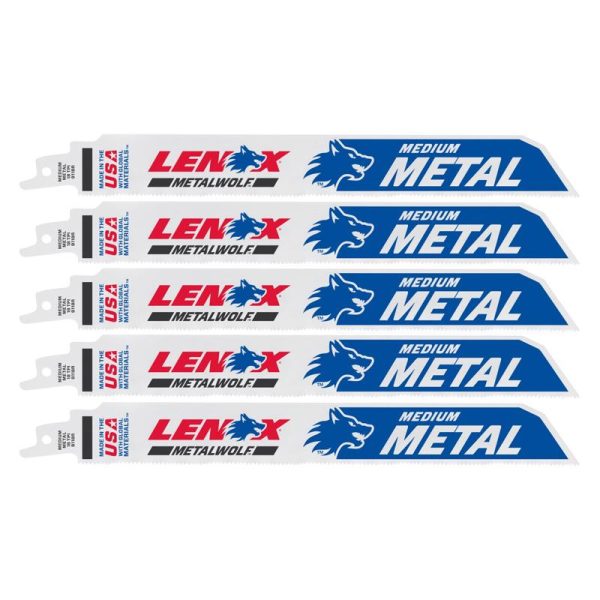LENOX METALWOLF 9 in. Bi-Metal WAVE EDGE Reciprocating Saw Blade 18 TPI 5 pk