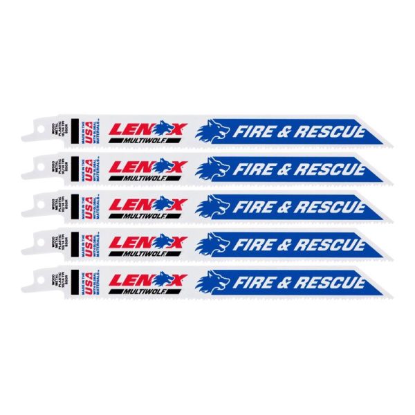 LENOX MULTIWOLF 8 in. Bi-Metal WAVE EDGE Reciprocating Saw Blade 10/14 TPI 5 pk
