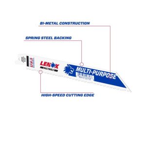 LENOX MULTIWOLF 8 in. Bi-Metal WAVE EDGE Reciprocating Saw Blade 10 TPI 1 blade