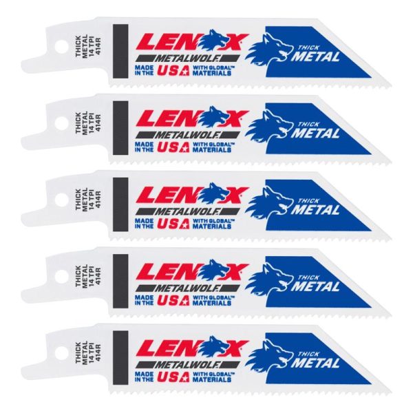 LENOX METALWOLF 4 in. Bi-Metal WAVE EDGE Reciprocating Saw Blade 14 TPI 5 pk