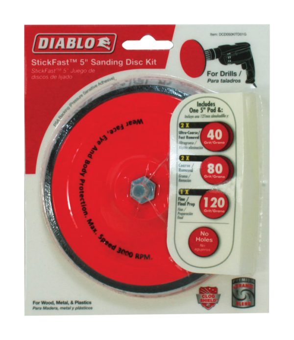 Diablo StickFast 5 in. Ceramic Blend Pressure Sensitive Adhesive Sanding Disc Kit Assorted 6 pk