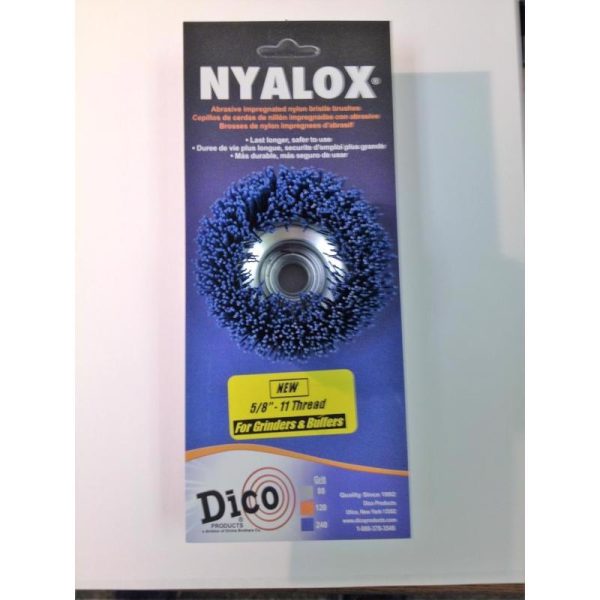 Dico Nyalox 3 in. D X 5/8-11 in. X 1/4 in. D Crimped Nylon Mandrel Mounted Cup Brush 12500 rpm 1 pc