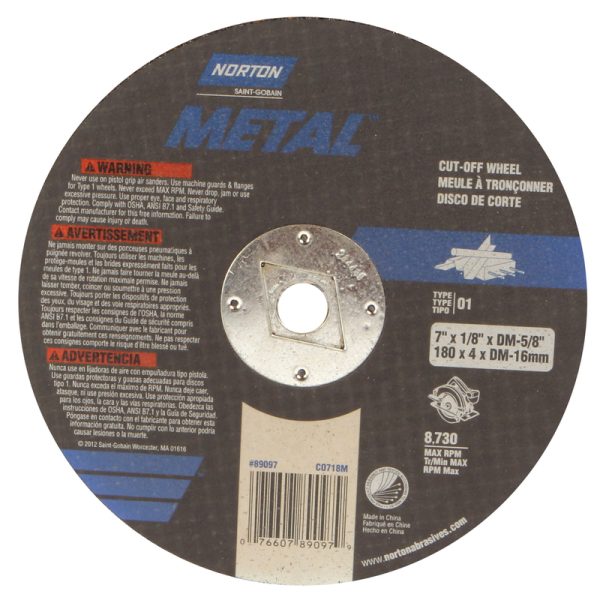 Norton 7 in. D X 5/8 in. Aluminum Oxide Diamond Mount Cut-Off Wheel 1 pc