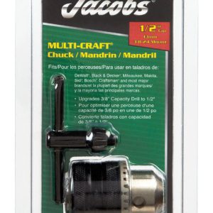 Jacobs 1/2 in. in. Drill Chuck 1/2 in. 3-Flat Shank 1 pc