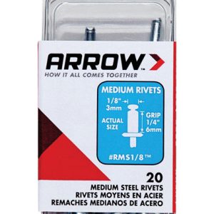 Arrow 1/8 in. D X 1/4 in. Steel Rivets Silver 20 pk